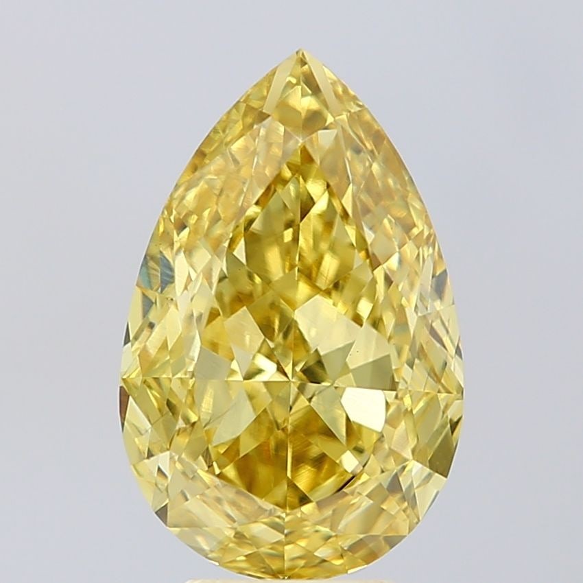 Loose Diamond - PEAR 5.16ct Fancy Intense Yellow VS1: Loose Diamond - PEAR 5.16ct Fancy Intense Yellow VS1 Source: This is a real non-mined Diamond that has been grown in a lab Shape: PEAR Carats: 5.16 Color: Fancy Intense Yellow Certification: IGI Video