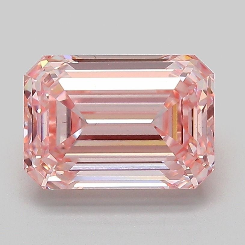 Loose Diamond - EMERALD 2.51ct Fancy Vivid Pink VS1: Loose Diamond - EMERALD 2.51ct Fancy Vivid Pink VS1 Source: This is a real non-mined Diamond that has been grown in a lab Shape: EMERALD Carats: 2.51 Color: Fancy Vivid Pink Certification: IGI Video: