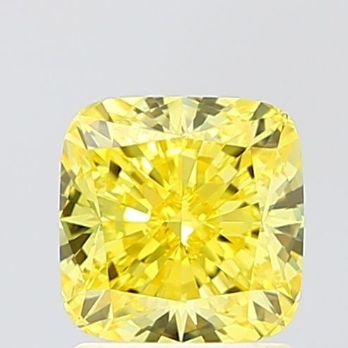 Loose Diamond - CUSHION MODIFIED 1.52ct Fancy Vivid Yellow VS1: Loose Diamond - CUSHION MODIFIED 1.52ct Fancy Vivid Yellow VS1 Source: This is a real non-mined Diamond that has been grown in a lab Shape: CUSHION MODIFIED Carats: 1.52 Color: Fancy Vivid Yellow Cert