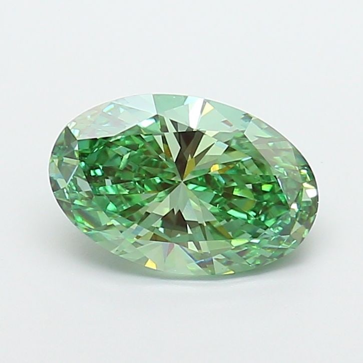 Loose Diamond - OVAL 2.5ct Fancy Vivid Green VS1: Loose Diamond - OVAL 2.5ct Fancy Vivid Green VS1 Source: This is a real non-mined Diamond that has been grown in a lab Shape: OVAL Carats: 2.5 Color: Fancy Vivid Green Certification: IGI Video: