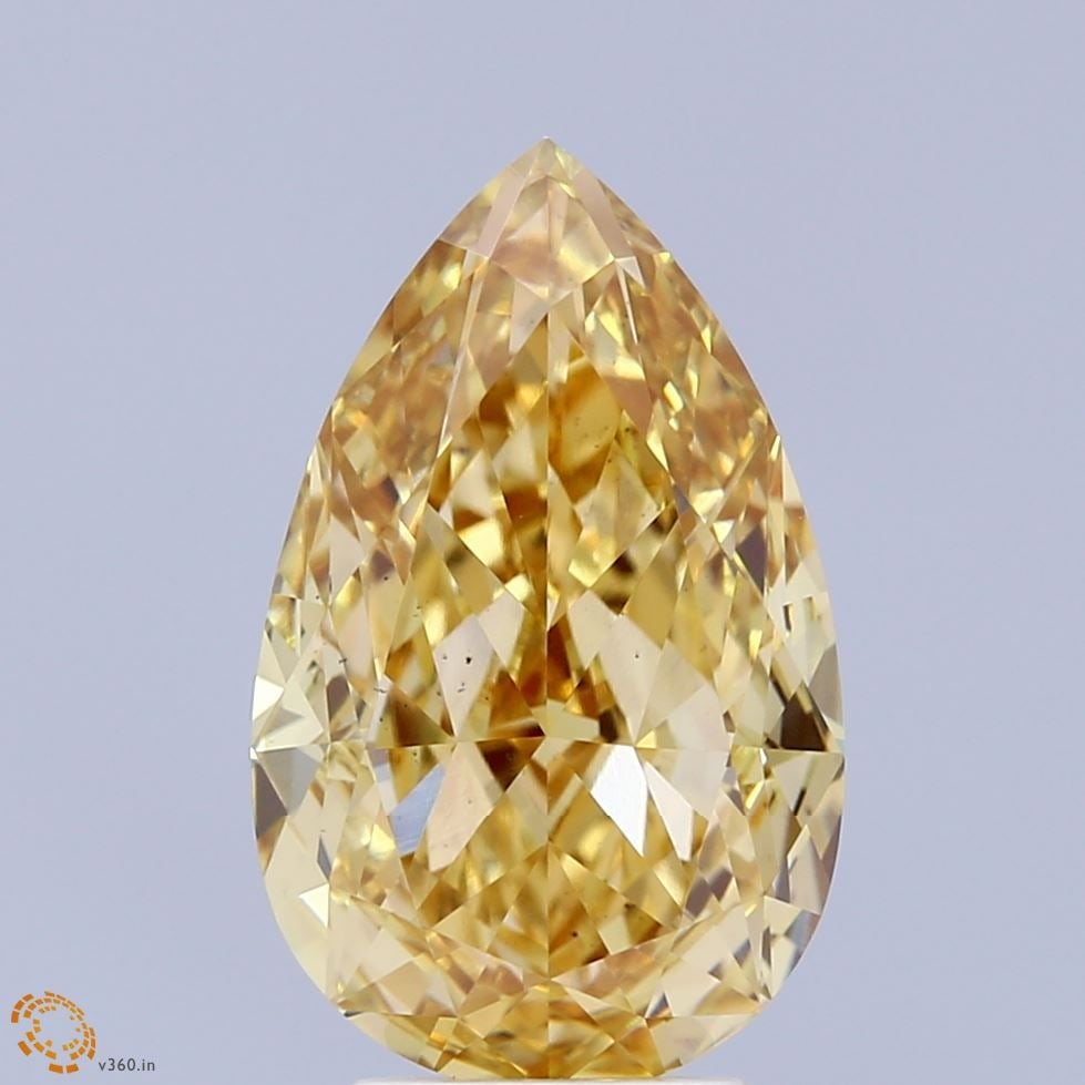 Loose Diamond - PEAR 5.04ct Fancy Intense Yellow VS2: Loose Diamond - PEAR 5.04ct Fancy Intense Yellow VS2 Source: This is a real non-mined Diamond that has been grown in a lab Shape: PEAR Carats: 5.04 Color: Fancy Intense Yellow Certification: IGI Video