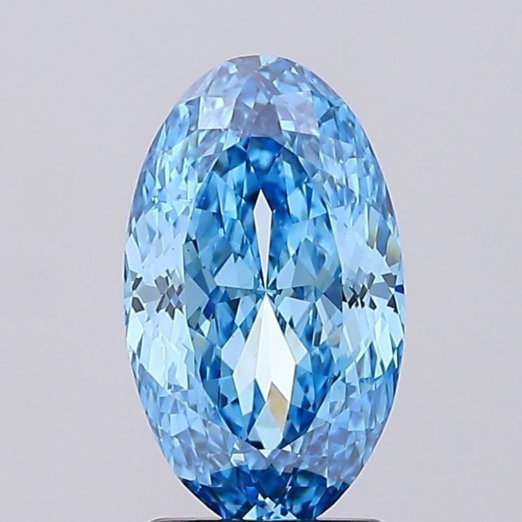 Loose Diamond - OVAL 2.32ct Fancy Vivid Blue VS1: Loose Diamond - OVAL 2.32ct Fancy Vivid Blue VS1 Source: This is a real non-mined Diamond that has been grown in a lab Shape: OVAL Carats: 2.32 Color: Fancy Vivid Blue Certification: IGI Video: