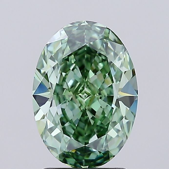 Loose Diamond - OVAL 2.28ct Fancy Vivid Green VVS1: Loose Diamond - OVAL 2.28ct Fancy Vivid Green VVS1 Source: This is a real non-mined Diamond that has been grown in a lab Shape: OVAL Carats: 2.28 Color: Fancy Vivid Green Certification: IGI Video: