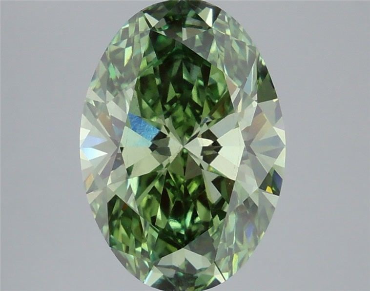 Loose Diamond - OVAL 4.56ct Fancy Vivid Green VS2: Loose Diamond - OVAL 4.56ct Fancy Vivid Green VS2 Source: This is a real non-mined Diamond that has been grown in a lab Shape: OVAL Carats: 4.56 Color: Fancy Vivid Green Certification: IGI Video: