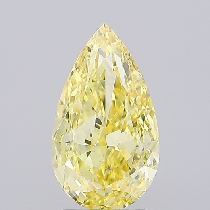 Loose Diamond - PEAR 2.52ct Fancy Vivid Yellow VS1: Loose Diamond - PEAR 2.52ct Fancy Vivid Yellow VS1 Source: This is a real non-mined Diamond that has been grown in a lab Shape: PEAR Carats: 2.52 Color: Fancy Vivid Yellow Certification: IGI Video: