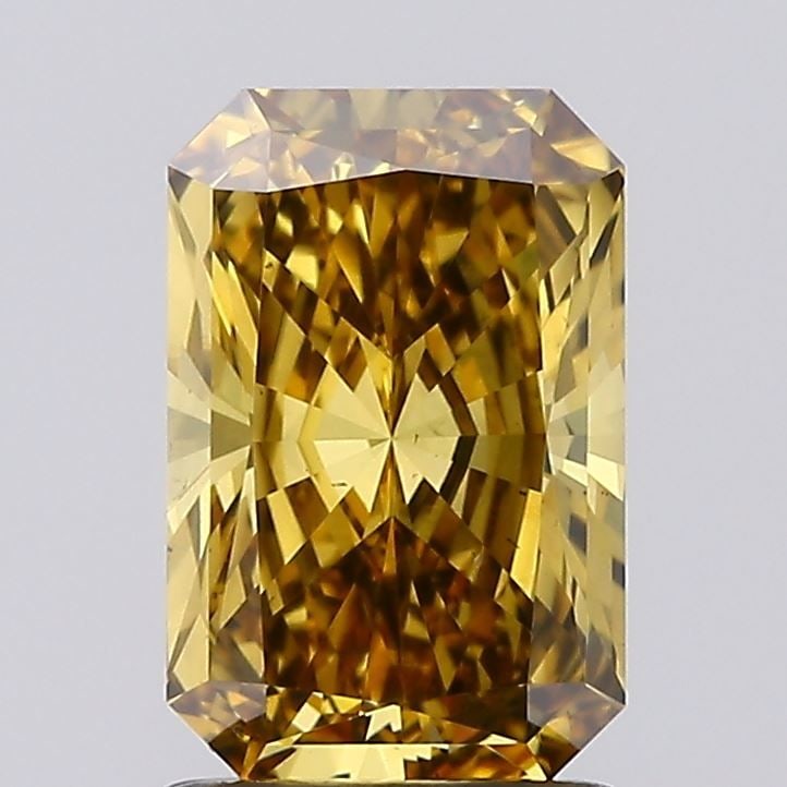 Loose Diamond - RADIANT 1.55ct Fancy Intense Brown Yellow VS2: Loose Diamond - RADIANT 1.55ct Fancy Intense Brown Yellow VS2 Source: This is a real non-mined Diamond that has been grown in a lab Shape: RADIANT Carats: 1.55 Color: Fancy Intense Brown Yellow Certif