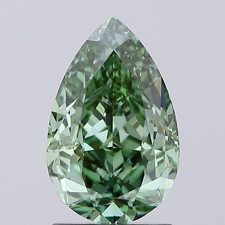 Loose Diamond - PEAR 2.03ct Fancy Vivid Green VVS2: Loose Diamond - PEAR 2.03ct Fancy Vivid Green VVS2 Source: This is a real non-mined Diamond that has been grown in a lab Shape: PEAR Carats: 2.03 Color: Fancy Vivid Green Certification: IGI Video: