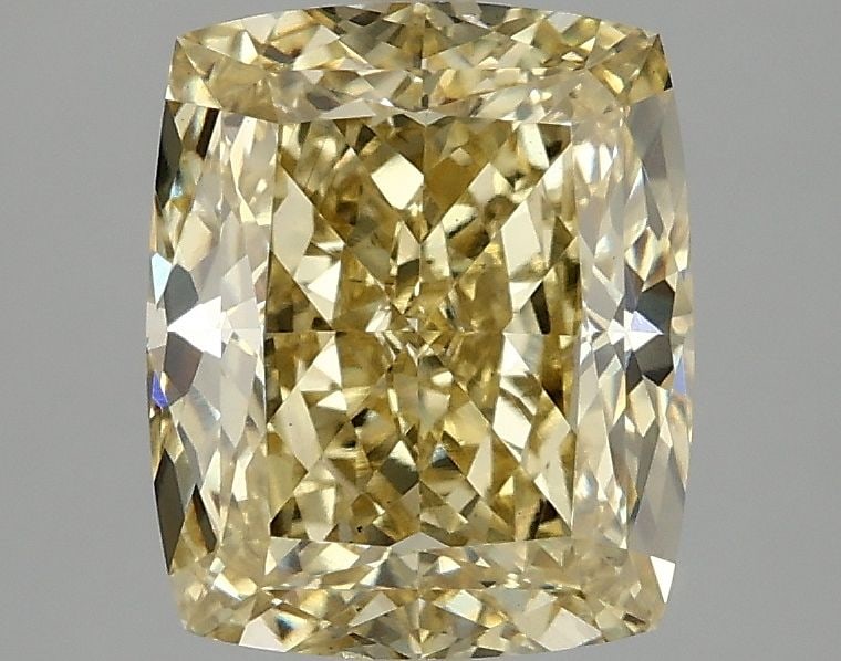 Loose Diamond - CUSHION MODIFIED 3.04ct Fancy Vivid Yellow VS2: Loose Diamond - CUSHION MODIFIED 3.04ct Fancy Vivid Yellow VS2 Source: This is a real non-mined Diamond that has been grown in a lab Shape: CUSHION MODIFIED Carats: 3.04 Color: Fancy Vivid Yellow Cert