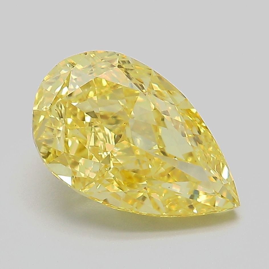 Loose Diamond - PEAR 3.01ct Fancy Vivid Yellow VS1: Loose Diamond - PEAR 3.01ct Fancy Vivid Yellow VS1 Source: This is a real non-mined Diamond that has been grown in a lab Shape: PEAR Carats: 3.01 Color: Fancy Vivid Yellow Certification: IGI The Diamo