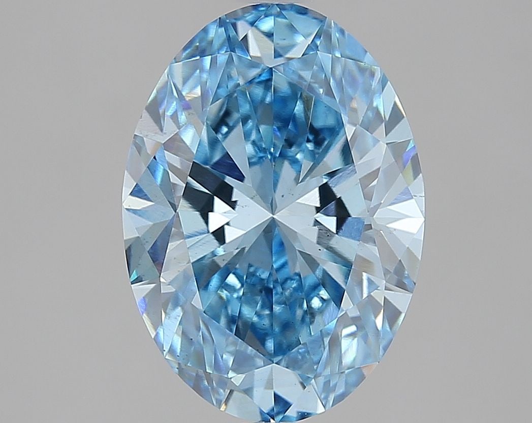 Loose Diamond - OVAL 2.39ct Fancy Vivid Blue VS2: Loose Diamond - OVAL 2.39ct Fancy Vivid Blue VS2 Source: This is a real non-mined Diamond that has been grown in a lab Shape: OVAL Carats: 2.39 Color: Fancy Vivid Blue Certification: IGI Video:
