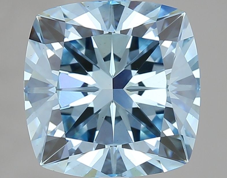 Loose Diamond - CUSHION BRILLIANT 3.01ct Fancy Vivid Blue VS1: Loose Diamond - CUSHION BRILLIANT 3.01ct Fancy Vivid Blue VS1 Source: This is a real non-mined Diamond that has been grown in a lab Shape: CUSHION BRILLIANT Carats: 3.01 Color: Fancy Vivid Blue Certif