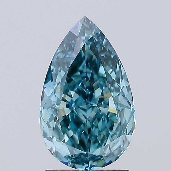 Loose Diamond - PEAR 2.09ct Fancy Vivid Blueish Green VS2: Loose Diamond - PEAR 2.09ct Fancy Vivid Blueish Green VS2 Source: This is a real non-mined Diamond that has been grown in a lab Shape: PEAR Carats: 2.09 Color: Fancy Vivid Blueish Green Certification: