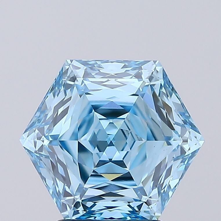 Loose Diamond - HEXAGONAL 3.05ct Fancy Vivid Blue VVS2: Loose Diamond - HEXAGONAL 3.05ct Fancy Vivid Blue VVS2 Source: This is a real non-mined Diamond that has been grown in a lab Shape: HEXAGONAL Carats: 3.05 Color: Fancy Vivid Blue Certification: IGI Vi