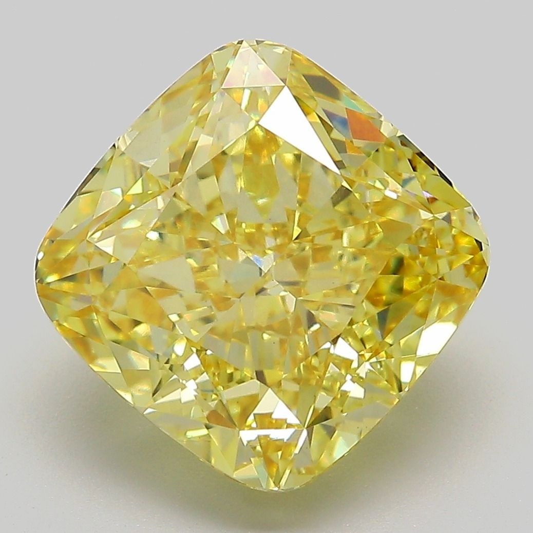 Loose Diamond - CUSHION MODIFIED 7.25ct Fancy Vivid Yellow VS1: Loose Diamond - CUSHION MODIFIED 7.25ct Fancy Vivid Yellow VS1 Source: This is a real non-mined Diamond that has been grown in a lab Shape: CUSHION MODIFIED Carats: 7.25 Color: Fancy Vivid Yellow Cert