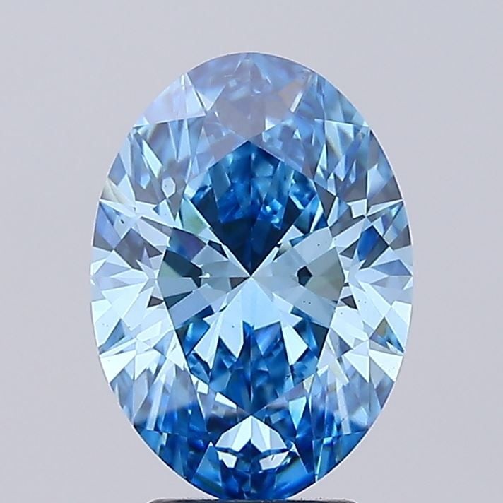 Loose Diamond - OVAL 3.92ct Fancy Vivid Blue VS2: Loose Diamond - OVAL 3.92ct Fancy Vivid Blue VS2 Source: This is a real non-mined Diamond that has been grown in a lab Shape: OVAL Carats: 3.92 Color: Fancy Vivid Blue Certification: IGI Video: