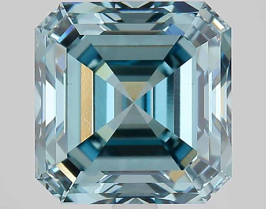 Loose Diamond - SQUARE EMERALD 4.84ct Fancy Intense Green Blue VS1 (1 of 1)