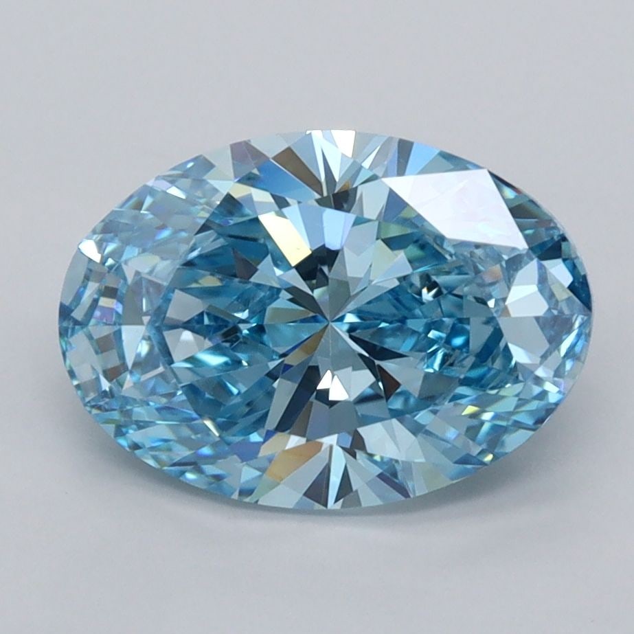 Loose Diamond - OVAL 2.5ct Fancy Vivid Blue VS1: Loose Diamond - OVAL 2.5ct Fancy Vivid Blue VS1 Source: This is a real non-mined Diamond that has been grown in a lab Shape: OVAL Carats: 2.5 Color: Fancy Vivid Blue Certification: IGI Video: