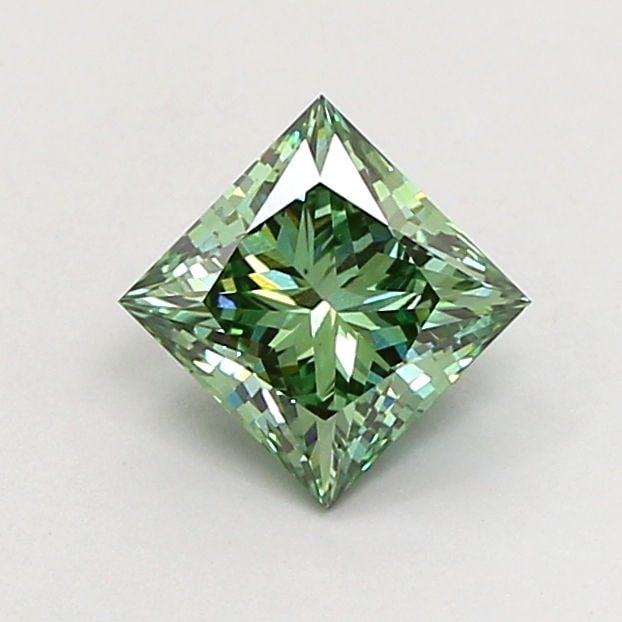 Loose Diamond - PRINCESS 1.09ct Fancy Vivid Green VS1: Loose Diamond - PRINCESS 1.09ct Fancy Vivid Green VS1 Source: This is a real non-mined Diamond that has been grown in a lab Shape: PRINCESS Carats: 1.09 Color: Fancy Vivid Green Certification: IGI Vid