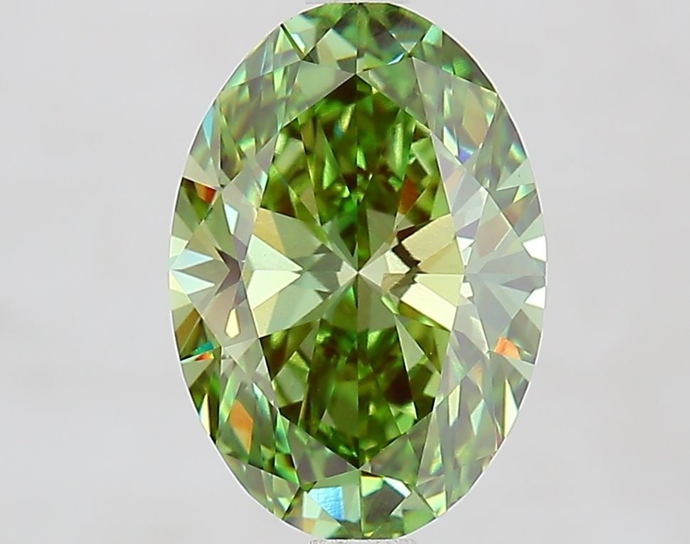 Loose Diamond - OVAL 2.81ct Fancy Vivid Green VS1: Loose Diamond - OVAL 2.81ct Fancy Vivid Green VS1 Source: This is a real non-mined Diamond that has been grown in a lab Shape: OVAL Carats: 2.81 Color: Fancy Vivid Green Certification: IGI Video: