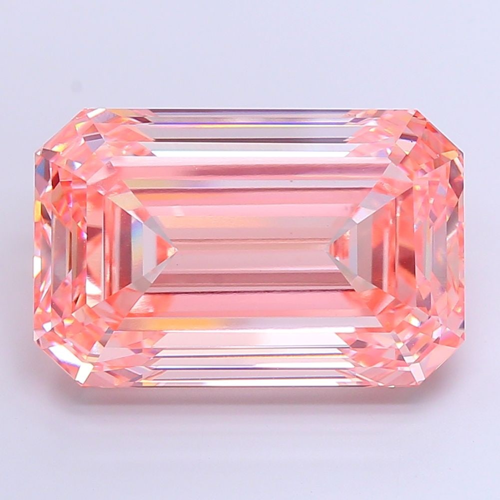 Loose Diamond - EMERALD 31.11ct Fancy Vivid Pink VS1: Loose Diamond - EMERALD 31.11ct Fancy Vivid Pink VS1 Source: This is a real non-mined Diamond that has been grown in a lab Shape: EMERALD Carats: 31.11 Color: Fancy Vivid Pink Certification: IGI Video