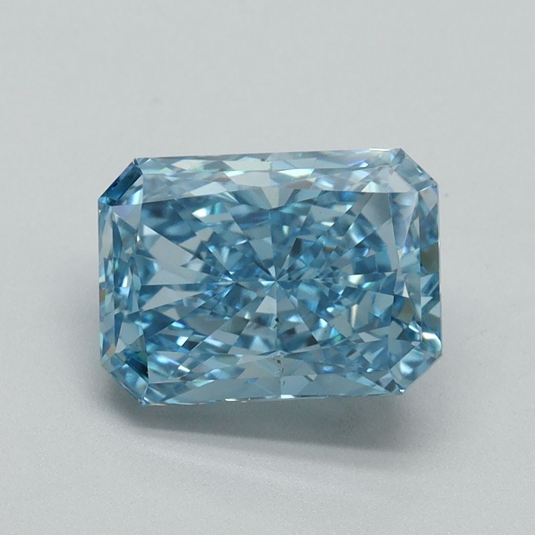 Loose Diamond - RADIANT 2.51ct Fancy Vivid Blue VS2: Loose Diamond - RADIANT 2.51ct Fancy Vivid Blue VS2 Source: This is a real non-mined Diamond that has been grown in a lab Shape: RADIANT Carats: 2.51 Color: Fancy Vivid Blue Certification: IGI Video: