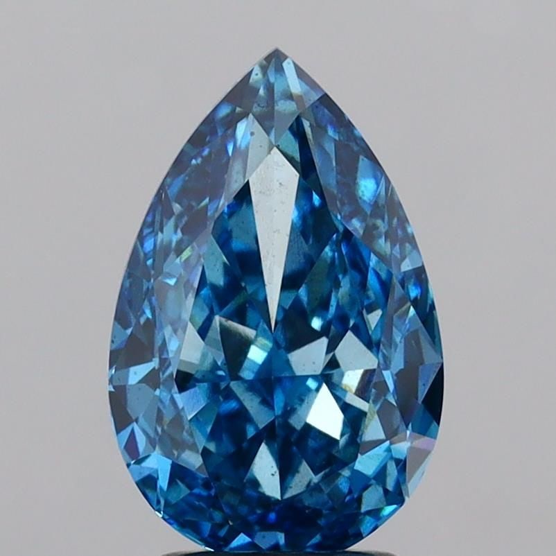 Loose Diamond - PEAR 3.06ct Fancy Vivid Blue VS2: Loose Diamond - PEAR 3.06ct Fancy Vivid Blue VS2 Source: This is a real non-mined Diamond that has been grown in a lab Shape: PEAR Carats: 3.06 Color: Fancy Vivid Blue Certification: IGI Video:
