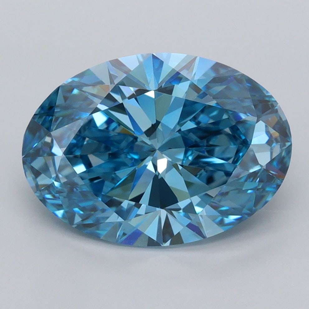 Loose Diamond - OVAL 3.04ct Fancy Vivid Blue VVS1: Loose Diamond - OVAL 3.04ct Fancy Vivid Blue VVS1 Source: This is a real non-mined Diamond that has been grown in a lab Shape: OVAL Carats: 3.04 Color: Fancy Vivid Blue Certification: IGI Video: