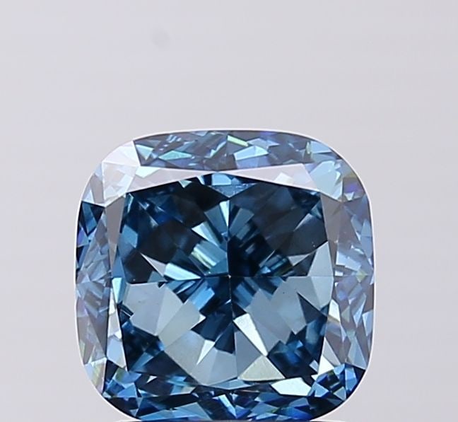 Loose Diamond - CUSHION MODIFIED 2.33ct Fancy Vivid Blue VS1: Loose Diamond - CUSHION MODIFIED 2.33ct Fancy Vivid Blue VS1 Source: This is a real non-mined Diamond that has been grown in a lab Shape: CUSHION MODIFIED Carats: 2.33 Color: Fancy Vivid Blue Certific