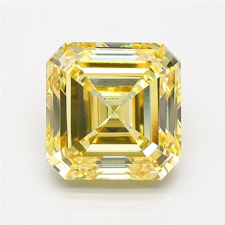 Loose Diamond - ASSCHER 5.09ct Fancy Intense Yellow VS1: Loose Diamond - ASSCHER 5.09ct Fancy Intense Yellow VS1 Source: This is a real non-mined Diamond that has been grown in a lab Shape: ASSCHER Carats: 5.09 Color: Fancy Intense Yellow Certification: IGI