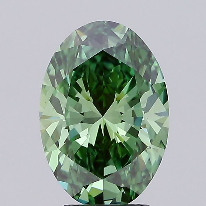 Loose Diamond - OVAL 3.01ct Fancy Vivid Green VVS2: Loose Diamond - OVAL 3.01ct Fancy Vivid Green VVS2 Source: This is a real non-mined Diamond that has been grown in a lab Shape: OVAL Carats: 3.01 Color: Fancy Vivid Green Certification: IGI Video: