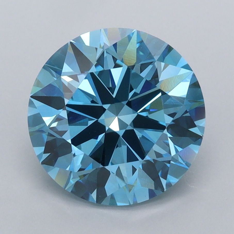 Ideal Loose Diamond - ROUND 3.06ct Fancy Vivid Blue VS1: Ideal Loose Diamond - ROUND 3.06ct Fancy Vivid Blue VS1 Source: This is a real non-mined Diamond that has been grown in a lab Shape: ROUND Carats: 3.06 Color: Fancy Vivid Blue Certification: IGI Video