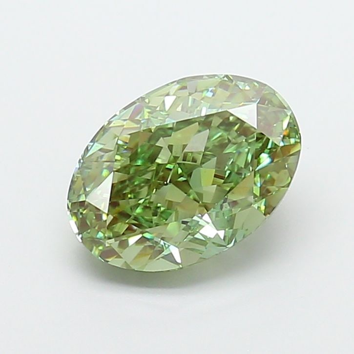 Loose Diamond - OVAL 3.06ct Fancy Vivid Green VVS2: Loose Diamond - OVAL 3.06ct Fancy Vivid Green VVS2 Source: This is a real non-mined Diamond that has been grown in a lab Shape: OVAL Carats: 3.06 Color: Fancy Vivid Green Certification: IGI Video: