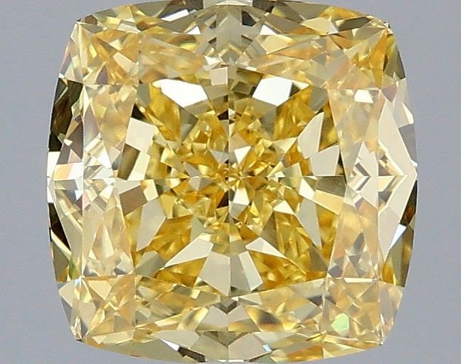 Loose Diamond - CUSHION MODIFIED 2.59ct Fancy Intense Yellow VS1: Loose Diamond - CUSHION MODIFIED 2.59ct Fancy Intense Yellow VS1 Source: This is a real non-mined Diamond that has been grown in a lab Shape: CUSHION MODIFIED Carats: 2.59 Color: Fancy Intense Yellow 