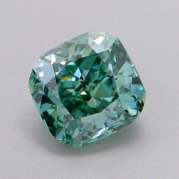 Loose Diamond - CUSHION MODIFIED 1.01ct Fancy Vivid Green VVS2: Loose Diamond - CUSHION MODIFIED 1.01ct Fancy Vivid Green VVS2 Source: This is a real non-mined Diamond that has been grown in a lab Shape: CUSHION MODIFIED Carats: 1.01 Color: Fancy Vivid Green Certi