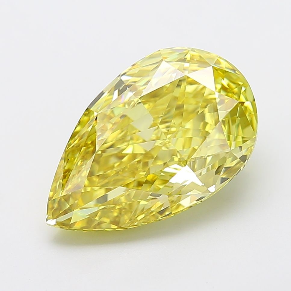Loose Diamond - PEAR 9.02ct Fancy Intense Yellow VS2: Loose Diamond - PEAR 9.02ct Fancy Intense Yellow VS2 Source: This is a real non-mined Diamond that has been grown in a lab Shape: PEAR Carats: 9.02 Color: Fancy Intense Yellow Certification: IGI Video