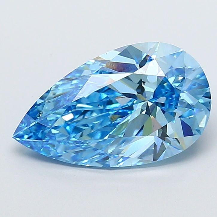 Loose Diamond - PEAR 5.52ct Fancy Vivid Blue VS1: Loose Diamond - PEAR 5.52ct Fancy Vivid Blue VS1 Source: This is a real non-mined Diamond that has been grown in a lab Shape: PEAR Carats: 5.52 Color: Fancy Vivid Blue Certification: IGI Video: