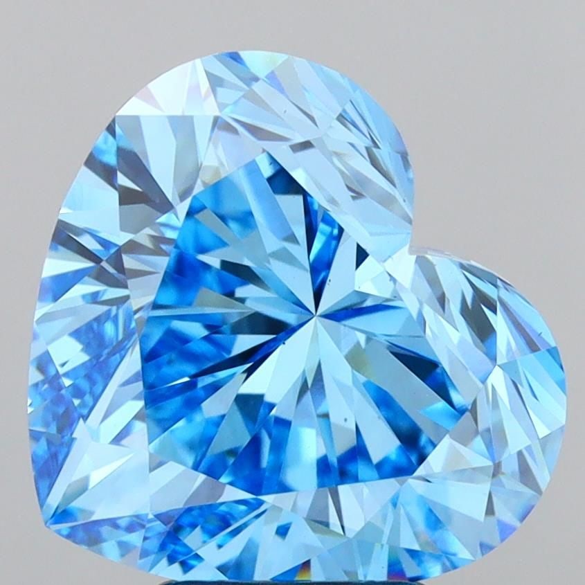 Loose Diamond - HEART 5.01ct Fancy Vivid Blue VS1: Loose Diamond - HEART 5.01ct Fancy Vivid Blue VS1 Source: This is a real non-mined Diamond that has been grown in a lab Shape: HEART Carats: 5.01 Color: Fancy Vivid Blue Certification: IGI Video: