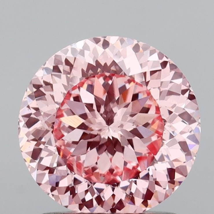 Loose Diamond - ROUND 1.59ct Fancy Intense Pink VS2: Loose Diamond - ROUND 1.59ct Fancy Intense Pink VS2 Source: This is a real non-mined Diamond that has been grown in a lab Shape: ROUND Carats: 1.59 Color: Fancy Intense Pink Certification: IGI Video: