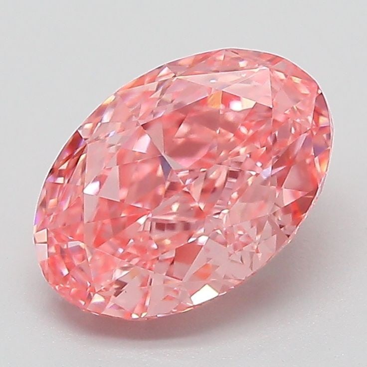 Loose Diamond - OVAL 2.1ct Fancy Vivid Pink VVS2: Loose Diamond - OVAL 2.1ct Fancy Vivid Pink VVS2 Source: This is a real non-mined Diamond that has been grown in a lab Shape: OVAL Carats: 2.1 Color: Fancy Vivid Pink Certification: IGI The Diamond De