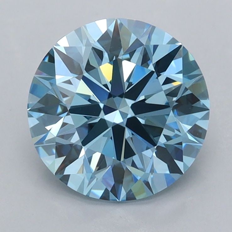 Ideal Loose Diamond - ROUND 1.85ct Fancy Vivid Blue VVS1: Ideal Loose Diamond - ROUND 1.85ct Fancy Vivid Blue VVS1 Source: This is a real non-mined Diamond that has been grown in a lab Shape: ROUND Carats: 1.85 Color: Fancy Vivid Blue Certification: IGI Vide