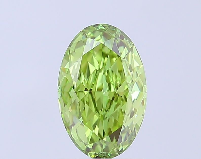 Loose Diamond - OVAL 1.72ct Fancy Vivid Green VS1: Loose Diamond - OVAL 1.72ct Fancy Vivid Green VS1 Source: This is a real non-mined Diamond that has been grown in a lab Shape: OVAL Carats: 1.72 Color: Fancy Vivid Green Certification: IGI Video: