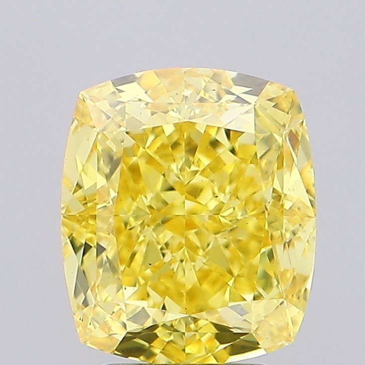 Loose Diamond - CUSHION MODIFIED 4.5ct Fancy Vivid Yellow VS1: Loose Diamond - CUSHION MODIFIED 4.5ct Fancy Vivid Yellow VS1 Source: This is a real non-mined Diamond that has been grown in a lab Shape: CUSHION MODIFIED Carats: 4.5 Color: Fancy Vivid Yellow Certif