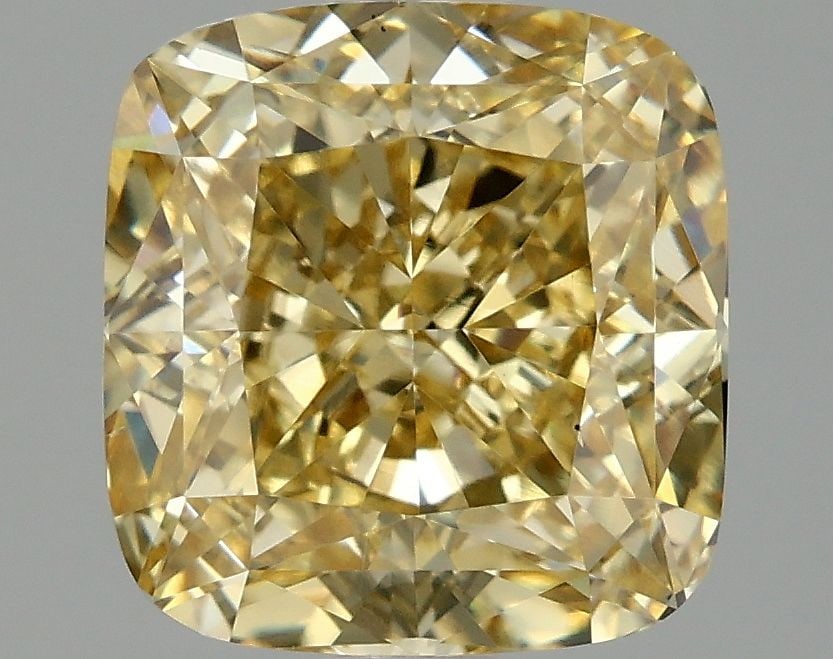 Loose Diamond - CUSHION MODIFIED 2.02ct Fancy Intense Yellow VS2: Loose Diamond - CUSHION MODIFIED 2.02ct Fancy Intense Yellow VS2 Source: This is a real non-mined Diamond that has been grown in a lab Shape: CUSHION MODIFIED Carats: 2.02 Color: Fancy Intense Yellow 