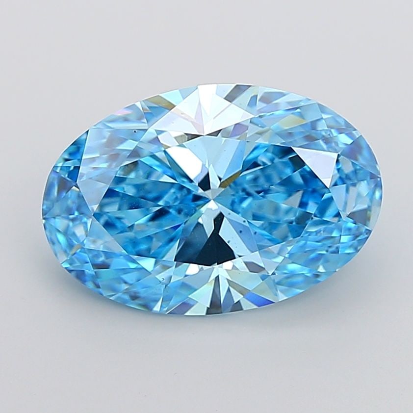 Loose Diamond - OVAL 10.1ct Fancy Vivid Blue VS2: Loose Diamond - OVAL 10.1ct Fancy Vivid Blue VS2 Source: This is a real non-mined Diamond that has been grown in a lab Shape: OVAL Carats: 10.1 Color: Fancy Vivid Blue Certification: IGI Video: