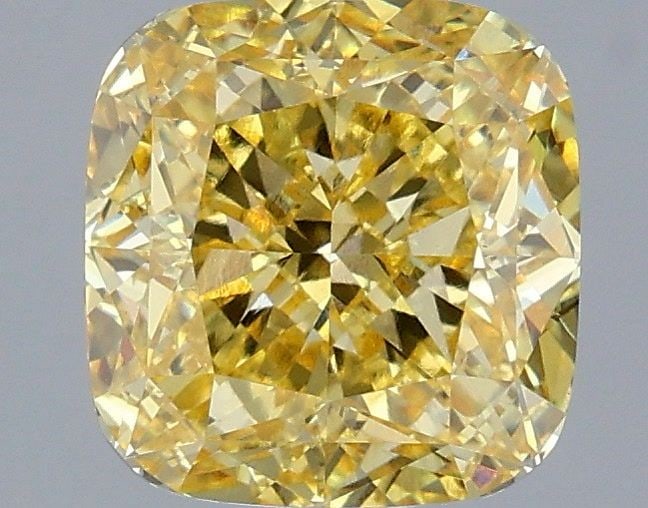 Loose Diamond - CUSHION MODIFIED 3.07ct Fancy Vivid Yellow VVS2: Loose Diamond - CUSHION MODIFIED 3.07ct Fancy Vivid Yellow VVS2 Source: This is a real non-mined Diamond that has been grown in a lab Shape: CUSHION MODIFIED Carats: 3.07 Color: Fancy Vivid Yellow Cer