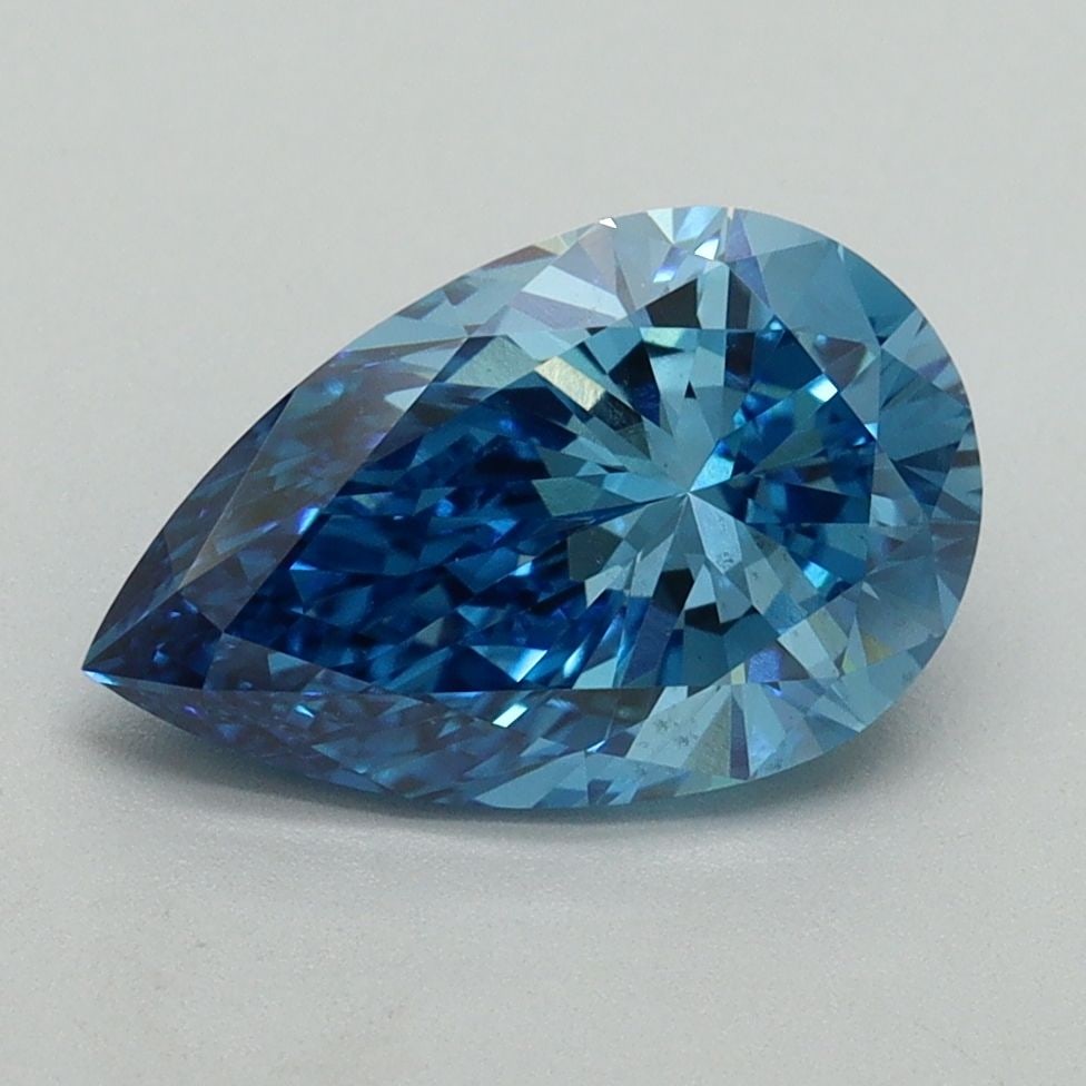 Loose Diamond - PEAR 2.06ct Fancy Vivid Blue VS2: Loose Diamond - PEAR 2.06ct Fancy Vivid Blue VS2 Source: This is a real non-mined Diamond that has been grown in a lab Shape: PEAR Carats: 2.06 Color: Fancy Vivid Blue Certification: IGI Video: