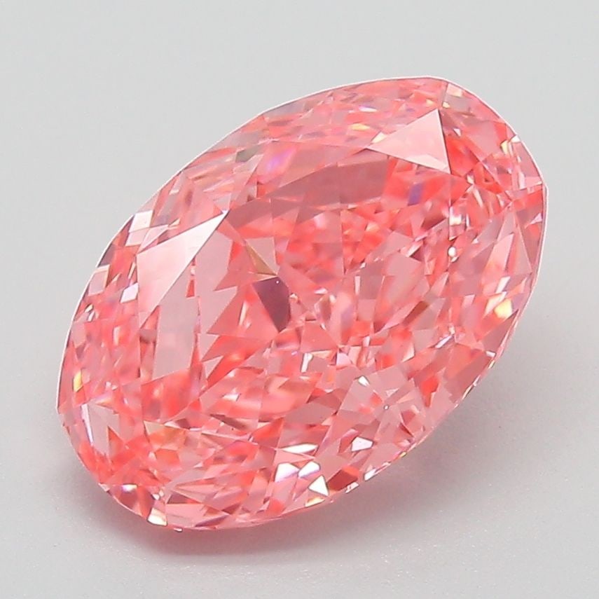Loose Diamond - OVAL 3.1ct Fancy Vivid Pink VVS2: Loose Diamond - OVAL 3.1ct Fancy Vivid Pink VVS2 Source: This is a real non-mined Diamond that has been grown in a lab Shape: OVAL Carats: 3.1 Color: Fancy Vivid Pink Certification: IGI The Diamond De