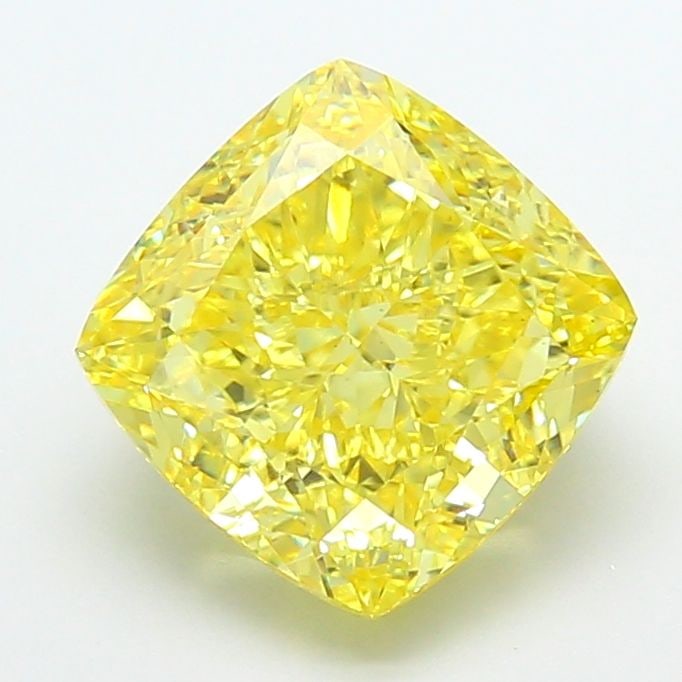 Loose Diamond - CUSHION MODIFIED 5.16ct Fancy Vivid Yellow VS1: Loose Diamond - CUSHION MODIFIED 5.16ct Fancy Vivid Yellow VS1 Source: This is a real non-mined Diamond that has been grown in a lab Shape: CUSHION MODIFIED Carats: 5.16 Color: Fancy Vivid Yellow Cert