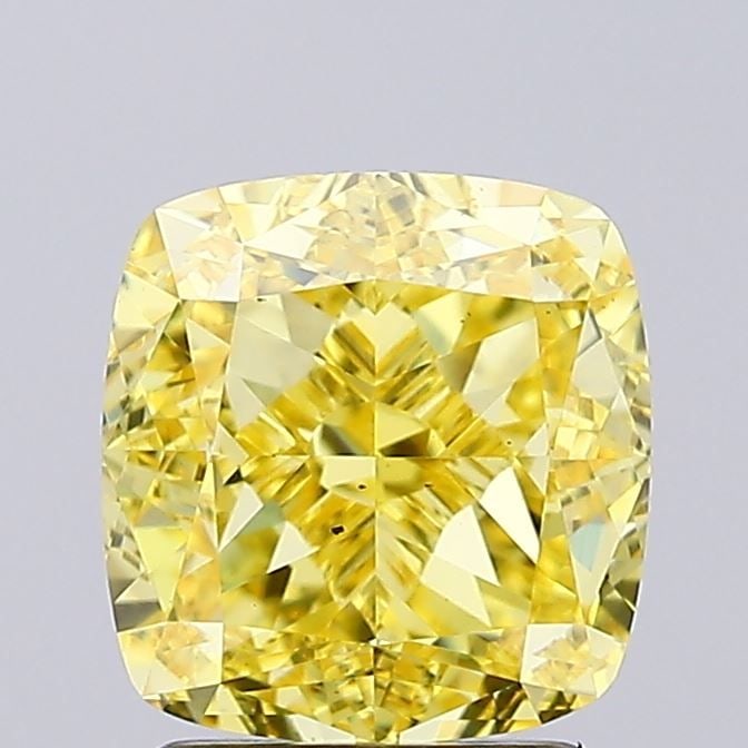 Loose Diamond - CUSHION MODIFIED 2.58ct Fancy Intense Yellow VS1: Loose Diamond - CUSHION MODIFIED 2.58ct Fancy Intense Yellow VS1 Source: This is a real non-mined Diamond that has been grown in a lab Shape: CUSHION MODIFIED Carats: 2.58 Color: Fancy Intense Yellow 