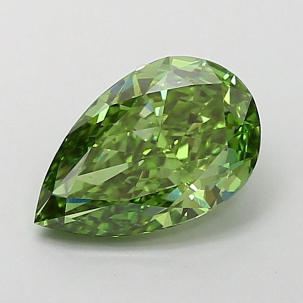 Loose Diamond - PEAR 1.59ct Fancy Vivid Green VVS2: Loose Diamond - PEAR 1.59ct Fancy Vivid Green VVS2 Source: This is a real non-mined Diamond that has been grown in a lab Shape: PEAR Carats: 1.59 Color: Fancy Vivid Green Certification: IGI Video: